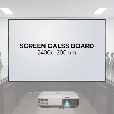 스크린유리칠판/빔프로젝터 스크린 겸용 프로빔글래스보드 (2400x1200mm) V2412
