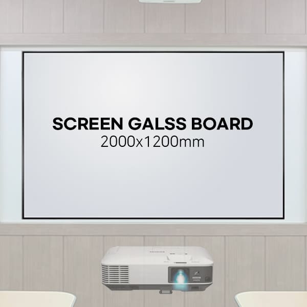 스크린유리칠판/빔프로젝터 스크린 겸용 프로빔글래스보드 (2000x1200mm) V2012