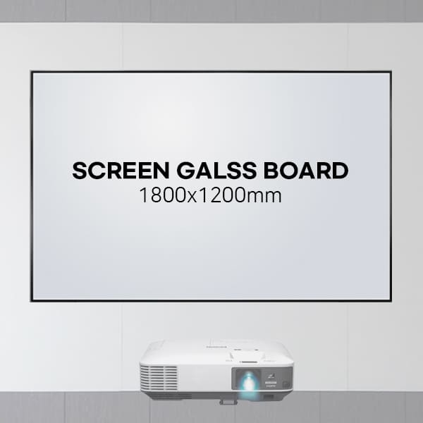 스크린유리칠판/빔프로젝터 스크린 겸용 프로빔글래스보드 (1800x1200mm) V1812