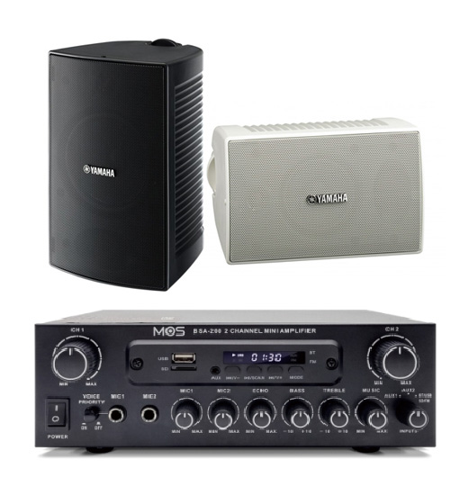 야마하 VS4(2EA) + MOS BSA-200 상업용 업무용 음향패키지