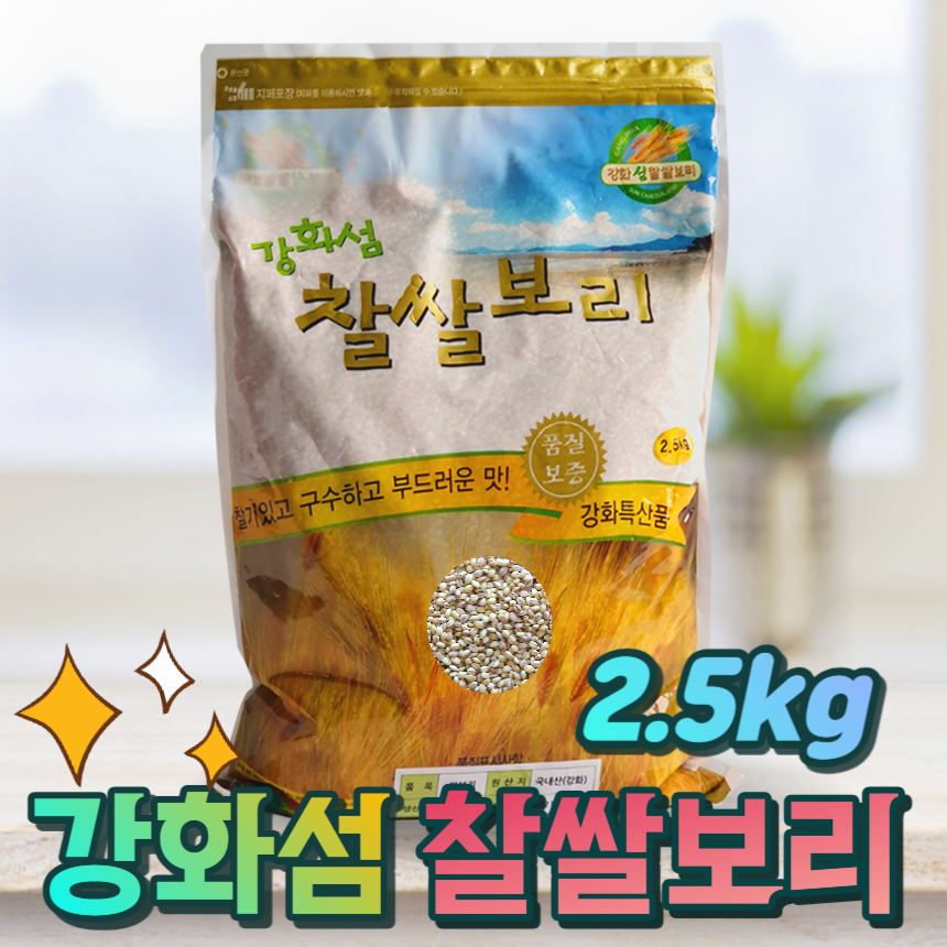 고인돌 강화섬 찰쌀보리 햅곡 찹쌀보리 찰보리 2.5kg