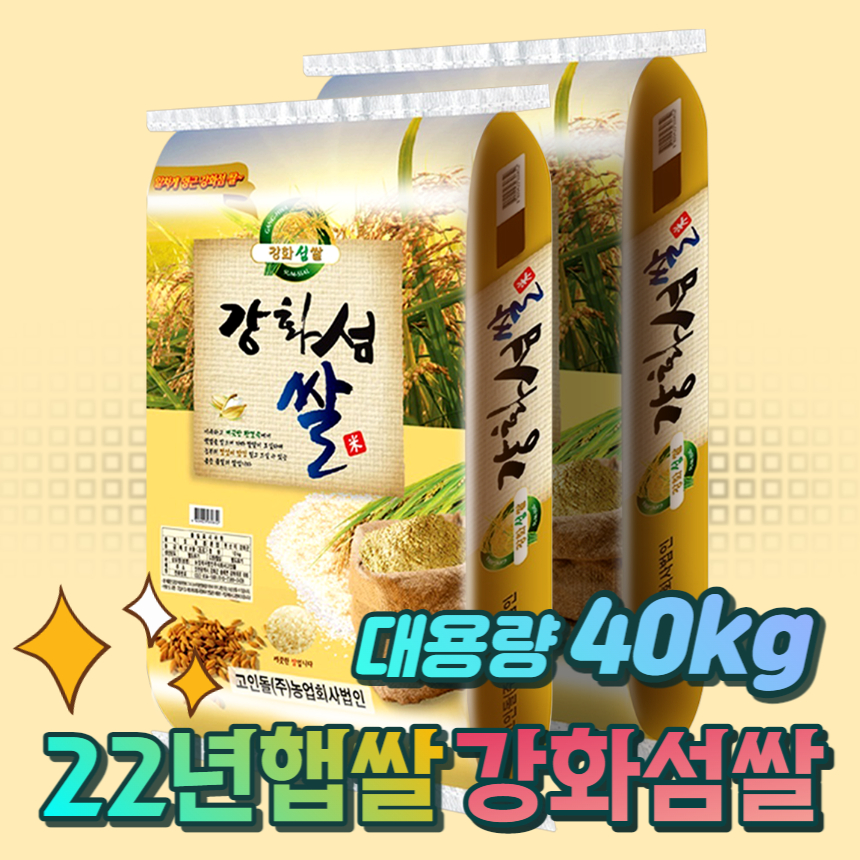 22년햅쌀 고인돌 강화섬쌀 백미 대용량 쌀40kg