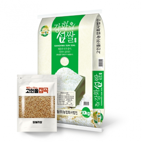 고인돌 쌀10kg 강화섬쌀 백미  찰보리200g증정