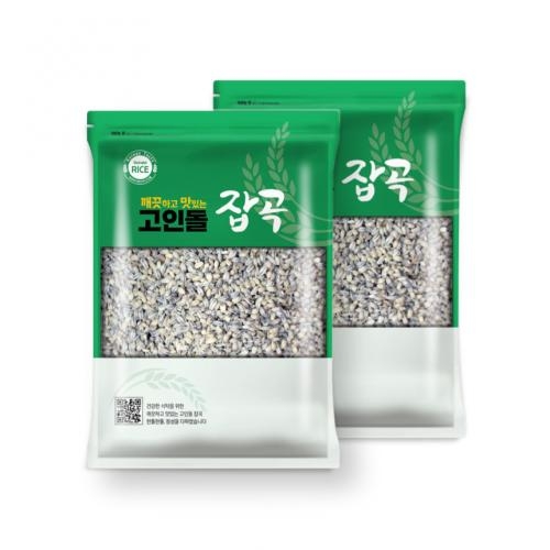 고인돌잡곡 2kg(1kgx2개) 흑보리쌀 검정보리 국내산