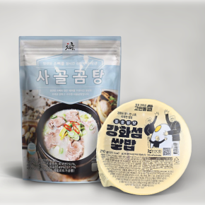고인돌 든든한한끼 강화섬쌀즉석밥 사골곰탕 세트 (즉석밥 6개 x 사골곰탕 3개)
