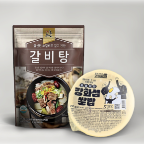 고인돌 든든한한끼 강화섬쌀즉석밥 갈비탕 세트 (즉석밥 4개 x 갈비탕 2개)
