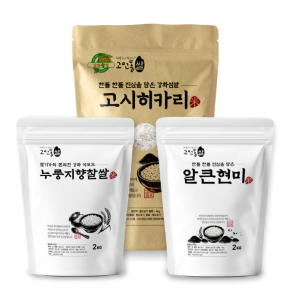 특등급 밥맛 삼미 세트 고시히카리 4kg 찰진누룽지향쌀 2kg 알큰현미 2kg (총 8kg)