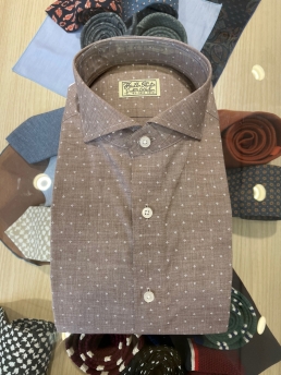 BROWN FLOWER PATTERN SHIRT