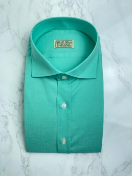 GREEN PINPOINT COTTON SHIRT