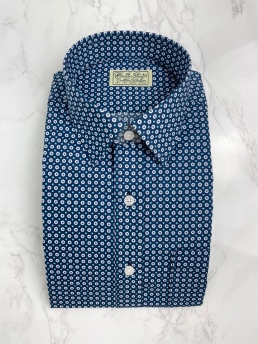 MINT BLUE DOTTED PATTERN SHIRT