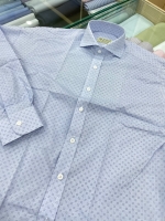 여름 4포인트 패턴 코튼 셔츠