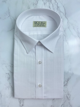 SUMMER WHITE BIG CHECK WEAVING SHIRT