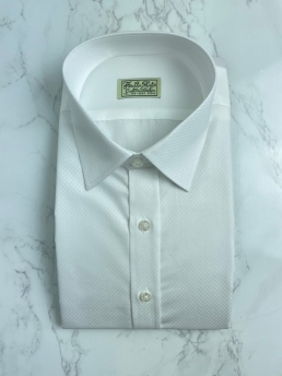 WHITE JACQUARD DOBBY SHIRT