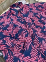여름 핑크 하와이안 셔츠