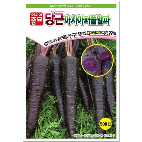 아시아종묘 당근씨앗종자 아시아 퍼플알파 (500립,1만립) 자색당근