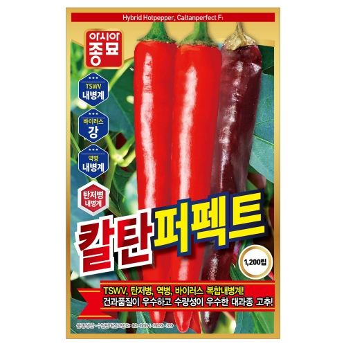 아시아종묘 고추씨앗종자 칼탄퍼펙트(1200립)