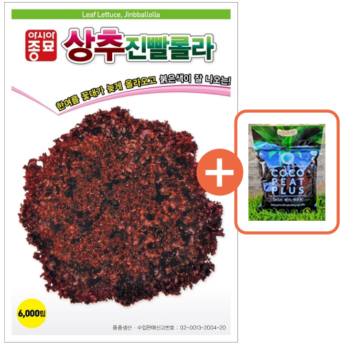 아시아종묘 씨앗 상추 진빨롤라 6000립 + 코코피트 플러스 5L