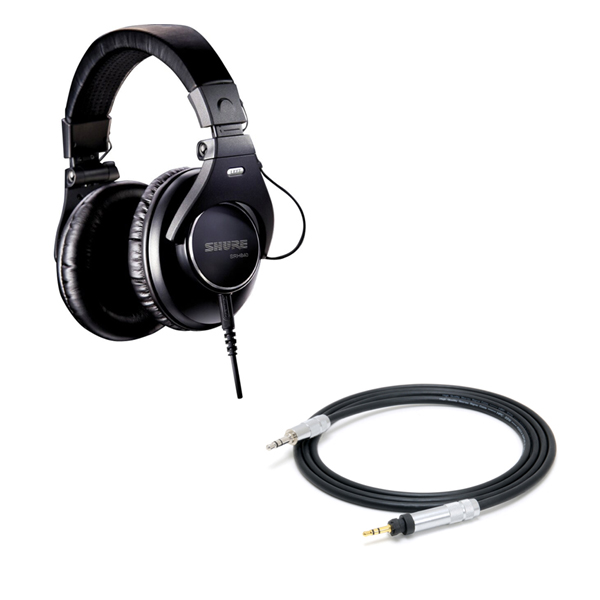 SHURE(슈어) SRH-840 스튜디오헤드폰+Oyaide(오야이데) HPC-35SRH SHURE슈어 헤드폰 SRH시리즈용 커스텀 케이블(1.3M)