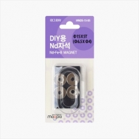 Nd자석/네오디움자석/MNDS-15-05 원구멍15mm*5T/4개입/마그피아