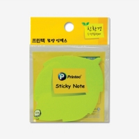 [마트용문구류]스티키노트(포스트잇) 모양스티키노트 DI011 잎 *10개입