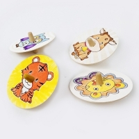 [리브로스 DIY] 동물팽이 캐릭터 나무팽이만들기(사자/호랑이/부엉이/송아지)