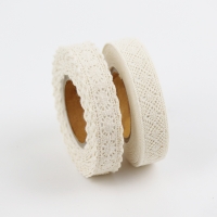 코튼 접착 레이스 리본 2종 다꾸 자수 레이스끈