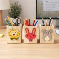 팬시우드 우드 연필꽂이 나무 펜던트 연필통 우드 원목 캐릭터 펜꽂이(동물10종)