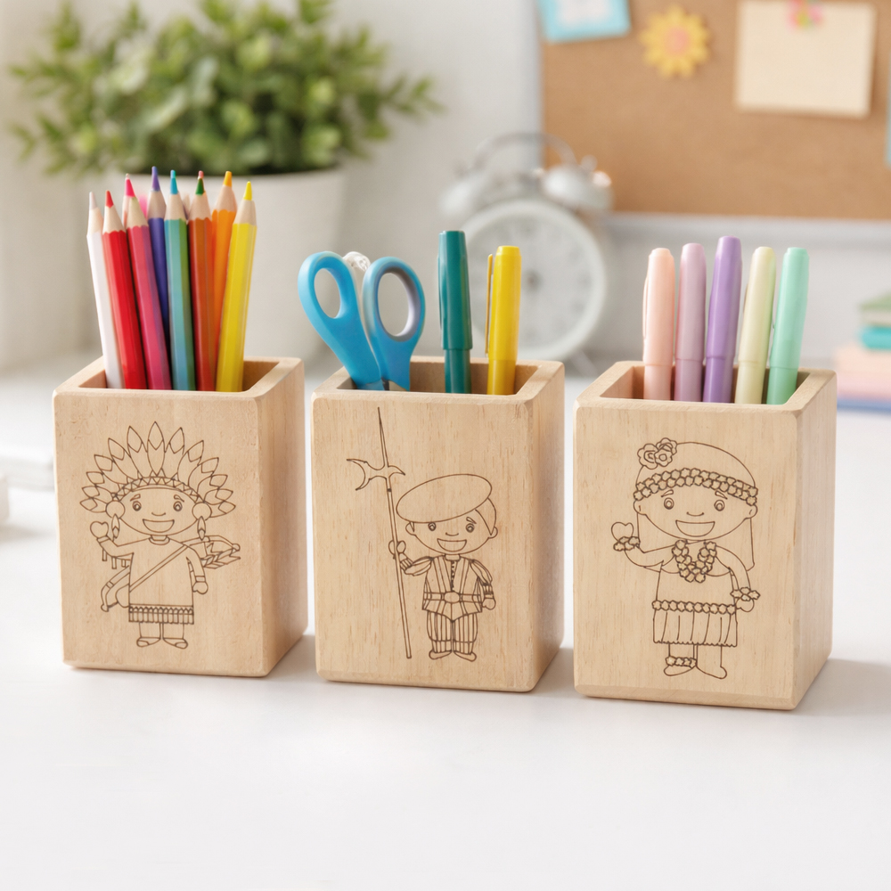 세계 여러나라 전통의상 캐릭터 나무연필꽂이(10종)