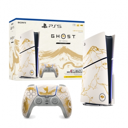 PS5 슬림 본체 디스크 버전 2018A 고스트 오브 요테이 골드 리미티드 에디션 번들