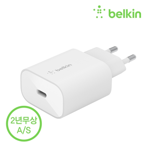 [벨킨공식수입원] 25W USB-C타입 PD 3.0 PPS 초고속 충전기 삼성 갤럭시 아이폰 충전 WCA004