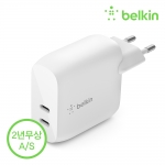 [벨킨공식수입원] 부스트업 듀얼 USB-C PD 3.0 고속 충전기 (20W+20W) WCB006