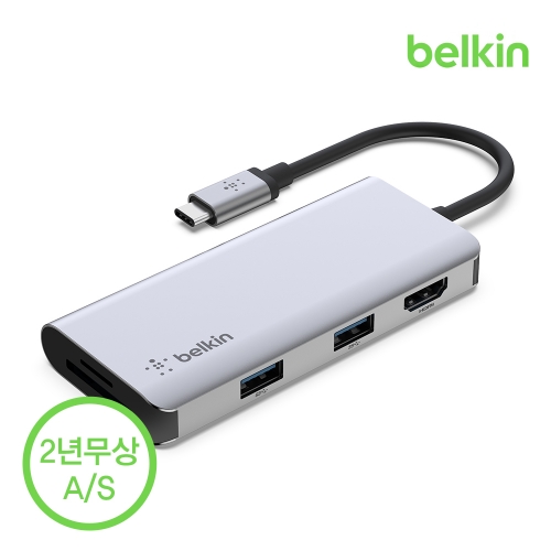 [벨킨공식수입원] 5in1 USB C타입 멀티 허브 AVC007bt 아이패드 M2 맥북 프로 13 맥북에어 노트북 호환