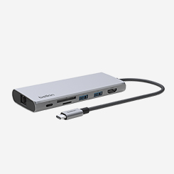[벨킨공식수입원] 7in1 USB C타입 멀티 허브 100W 기가비트 이더넷 4K 모니터 맥북 아이패드 프로 M2 INC009bt