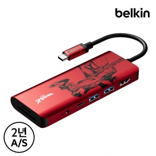 [벨킨공식수입원] 마블 스파이더맨 7in1 USB C타입 멀티 허브 AVC009qc