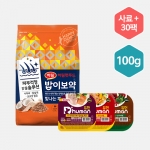 [듀먼X하림] 자연화식 100g 3종 30팩+밥이보약 DOG 빛나는 피모 사료 3.4kg /강아지사료 /강아지화식