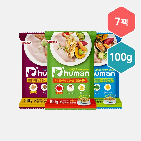 듀먼 강아지화식 파우치형 자연화식 100g 7팩 [맛선택] [파우치형] [한정수량]