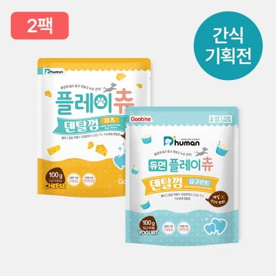 [12월] 듀먼 향긋한 뽀뽀 플레이츄 덴탈껌 혼합 2종 2팩