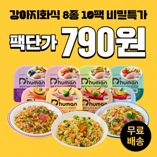 ★듀먼 비밀특가 강아지화식 50g 8종 10팩