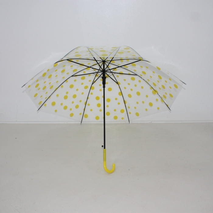 투명우산 노랑 땡땡이우산 비닐우산 일회용우산 72cm x 8k