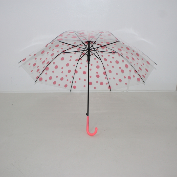 투명우산 분홍 땡땡이우산 비닐우산 일회용우산 72cm x 8k
