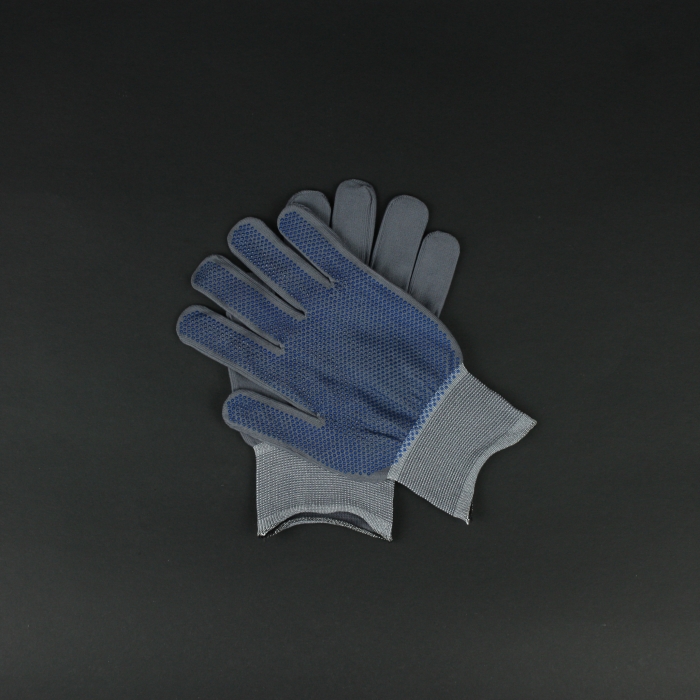 BOX 대성핸즈 알라딘 나일론 돗트 장갑 100켤레 회색 안전장갑 목장갑 (S)