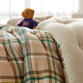 [초끈홈]빈티지체크 마이크로워셔 이불/베개/패드세트