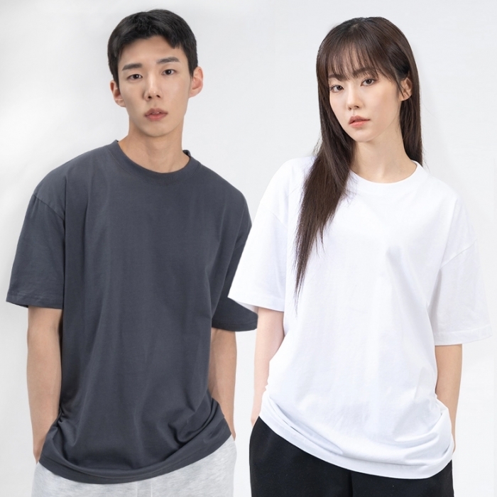 비캔버스 오버핏 반팔티 18수