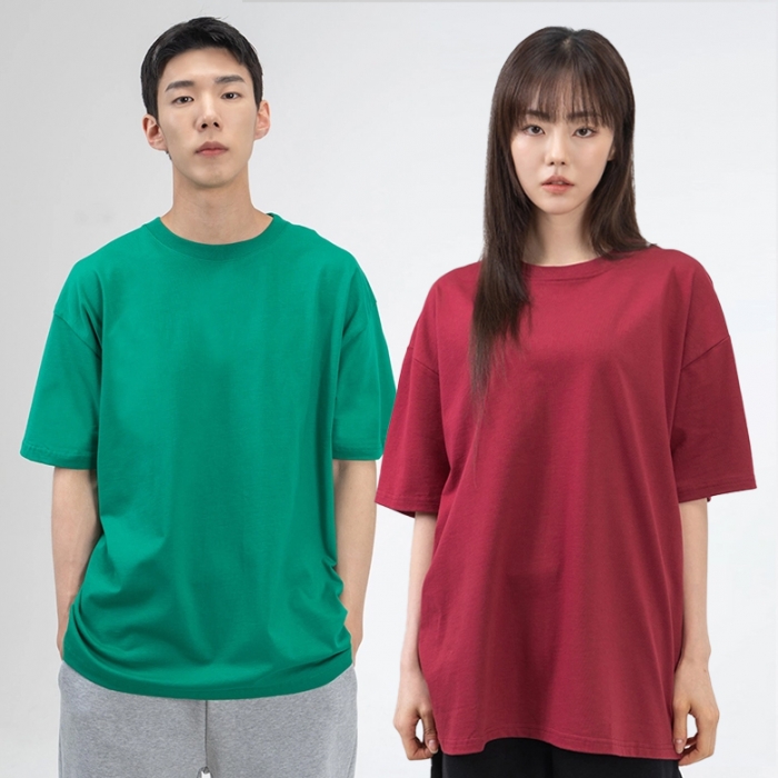 비캔버스 32수 2합 오버핏 반팔티