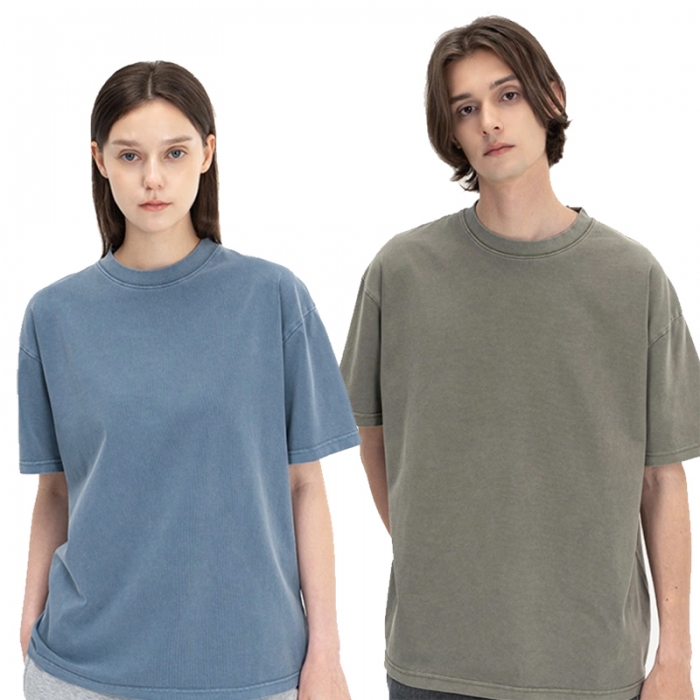 비캔버스 피그먼트 반팔티 32수2합