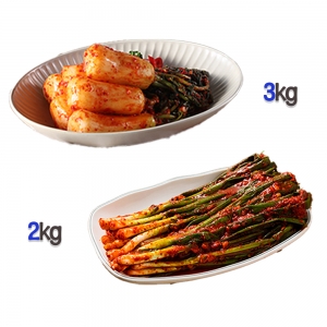 찬우물 신선김치세트 5kg (총각김치 3Kg + 파김치 2kg)
