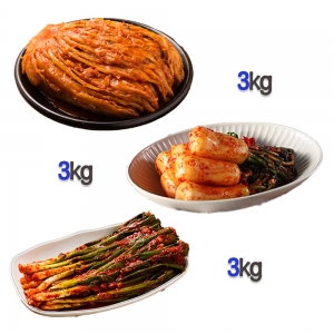 찬우물 신선김치세트 9kg (묵은지 3Kg + 총각김치 3kg + 파김치 3kg)