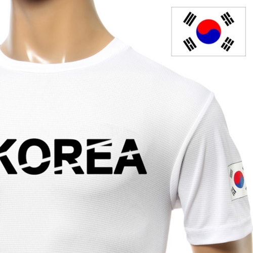 밀리터리 KOREA 코리아 반팔 흰색 티셔츠/쿨티셔츠