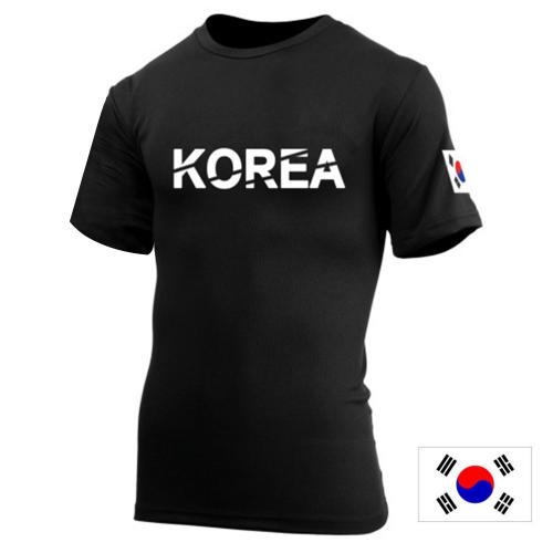 밀리터리 KOREA 코리아 반팔 검정 티셔츠/쿨티셔츠
