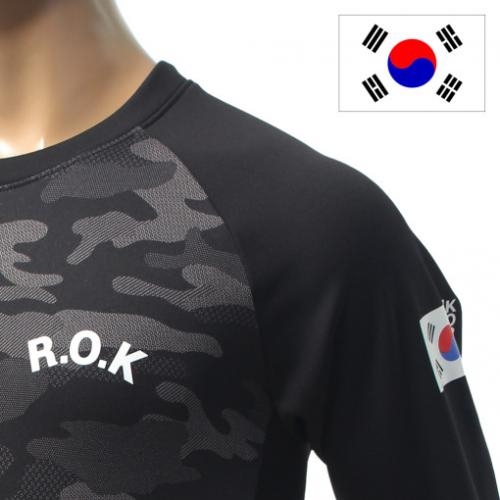 기모 맨투맨 발열스판 블랙 멀티캠 ROKA 로카 티셔츠